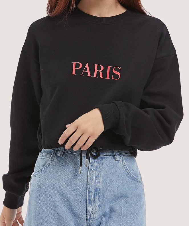 Felpa Crop con stampa