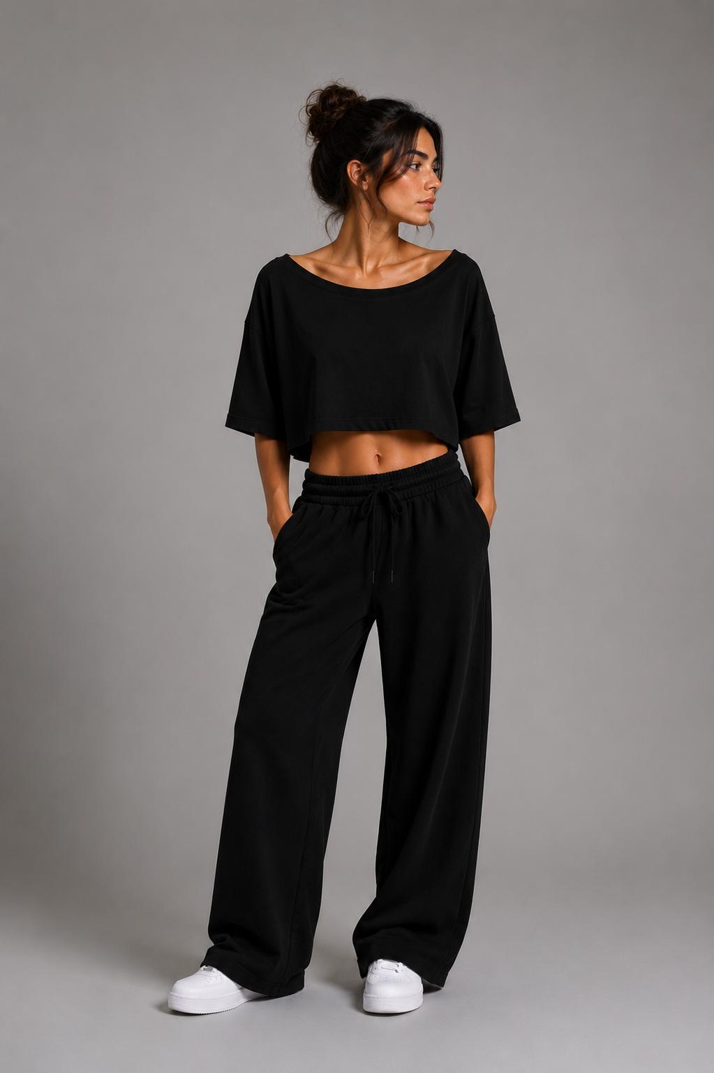 T Shirt crop manica corta Donna