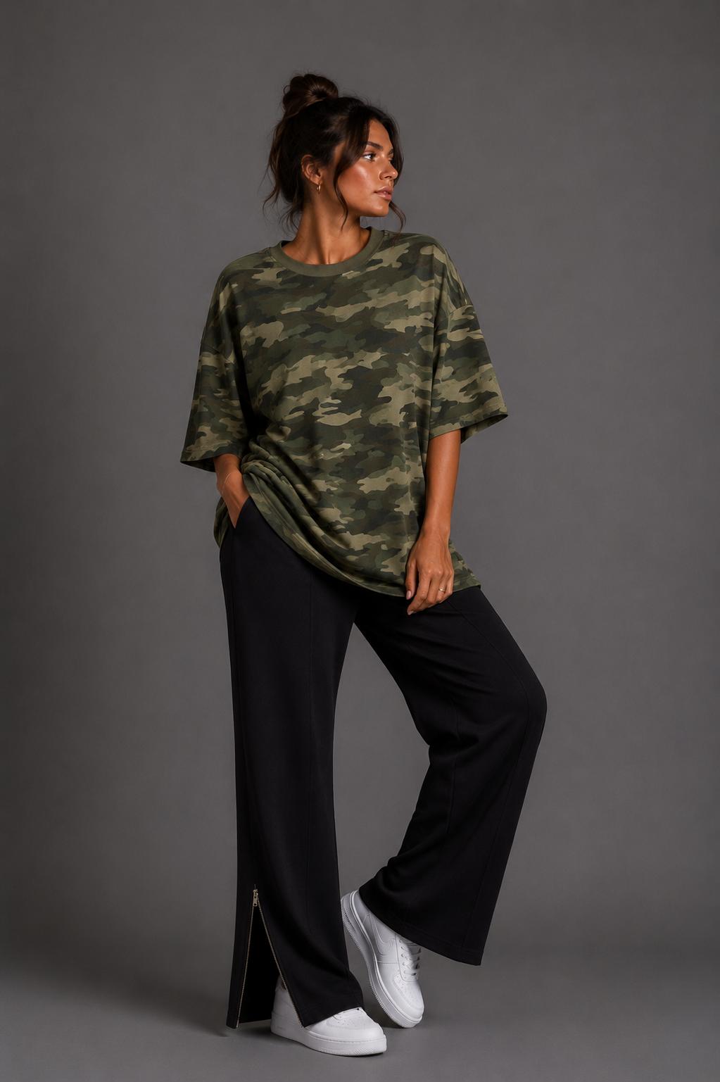 T.Shirt Donna camouflage  in jersey 100% cotone