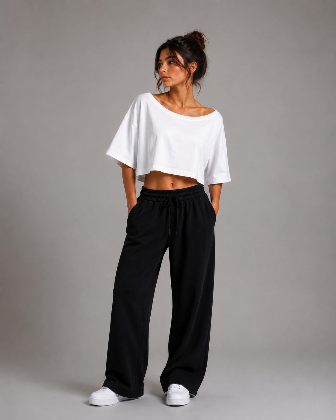 T Shirt crop manica corta Donna